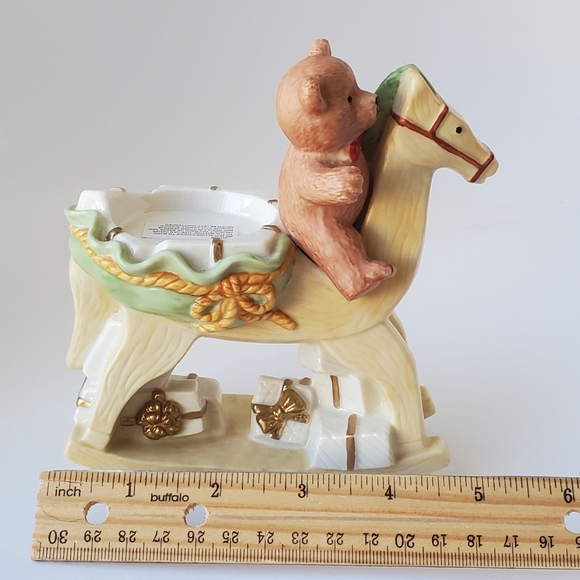 Mikasa Tealight Candle Holder Teddy Bear Rocking Horse Holiday Magic Christmas - Picture 11 of 11
